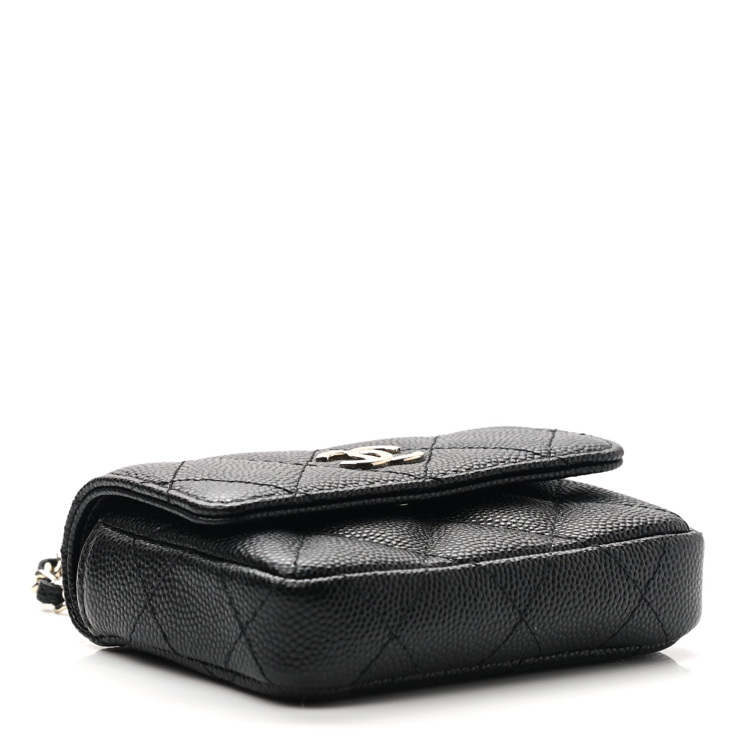 Chanel Caviar Quilted Pearl Card Holder On Chain Black 4 of 8