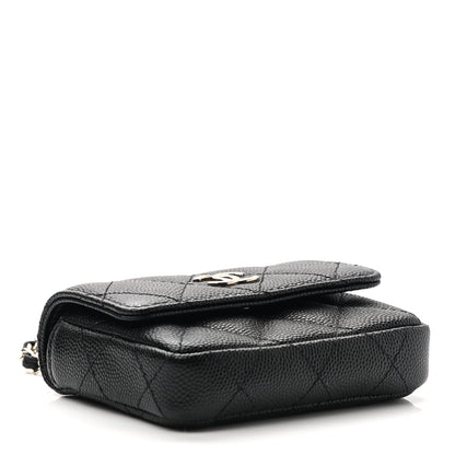 Chanel Caviar Quilted Pearl Card Holder On Chain Black 4 of 8