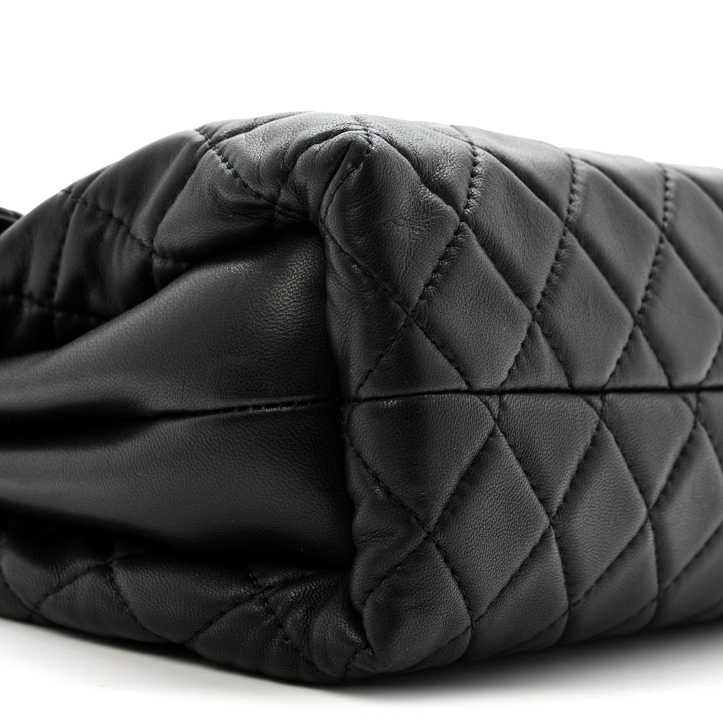 Lambskin Quilted Jumbo Chanel by 4 Flap Black