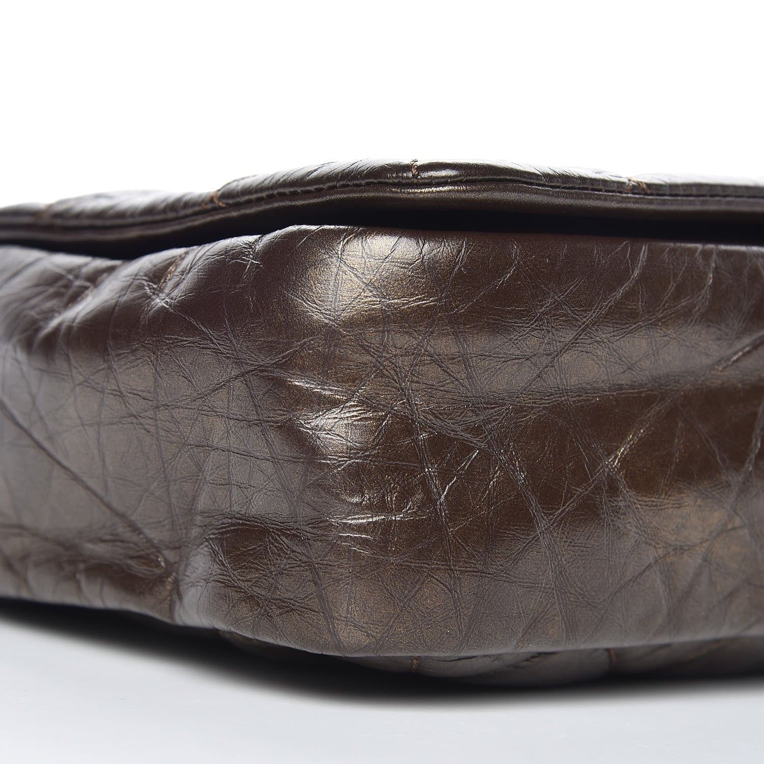Chanel Metallic Aged Calfskin Quilted Medium Pondichery Flap Bronze 5 of 10