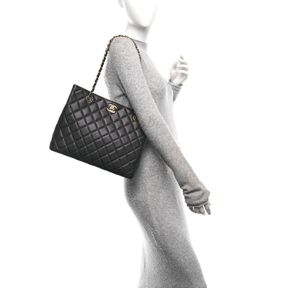 Chanel Caviar Quilted Small Shopping Tote Black 2 of 9
