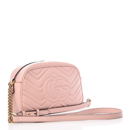 Gucci Calfskin Matelasse Small GG Marmont Chain Shoulder Bag Perfect Pink 3 of 7