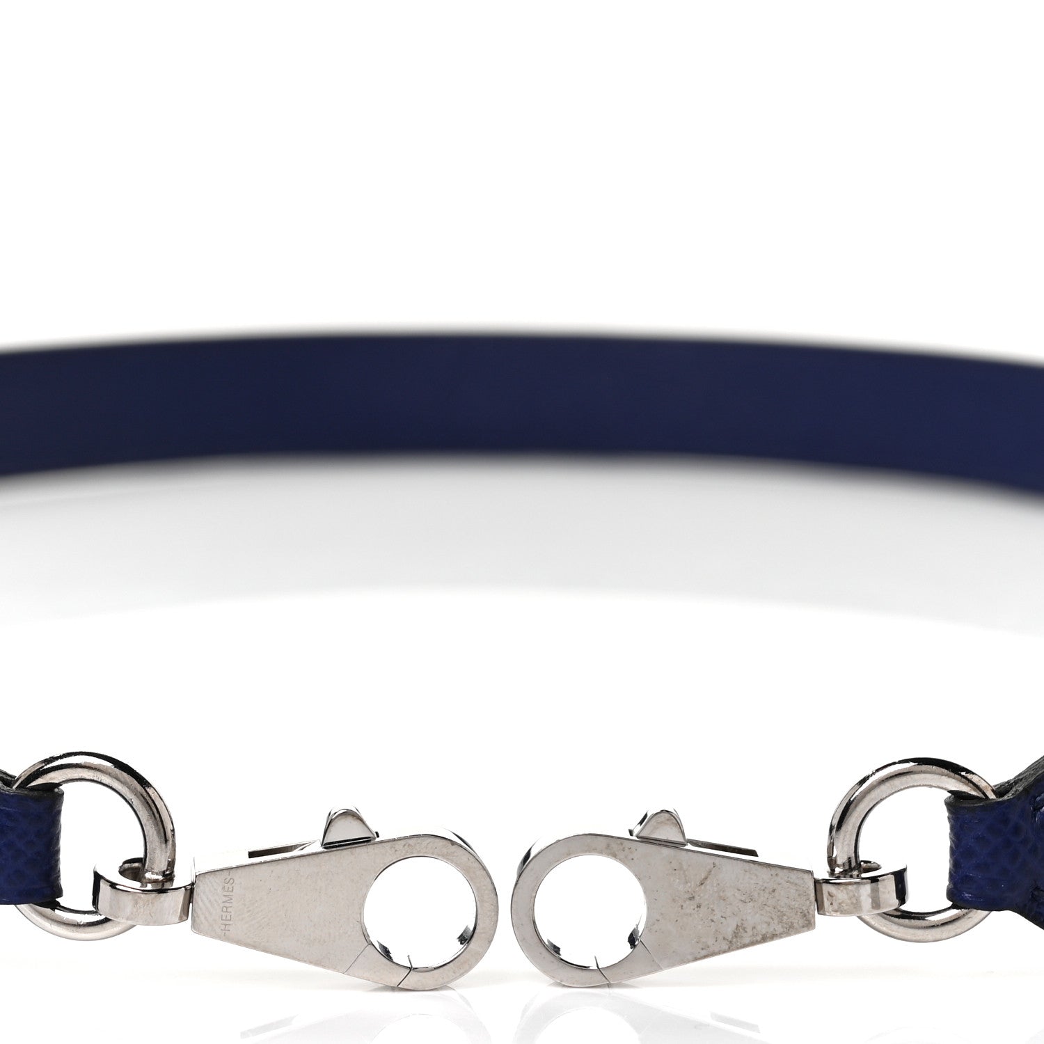 Hermes Epsom 25mm Tressage Shoulder Strap Bleu Indigo Noir Terre Battue 3 of 4