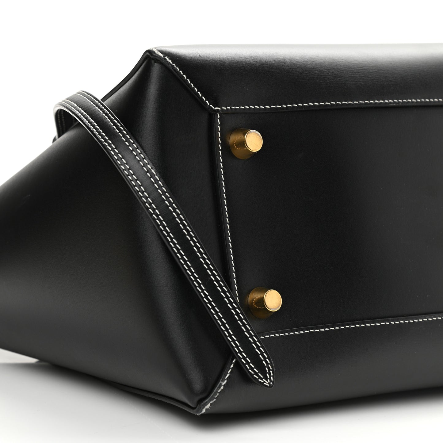 Smooth Calfskin Double Stitching Mini Belt Bag Black