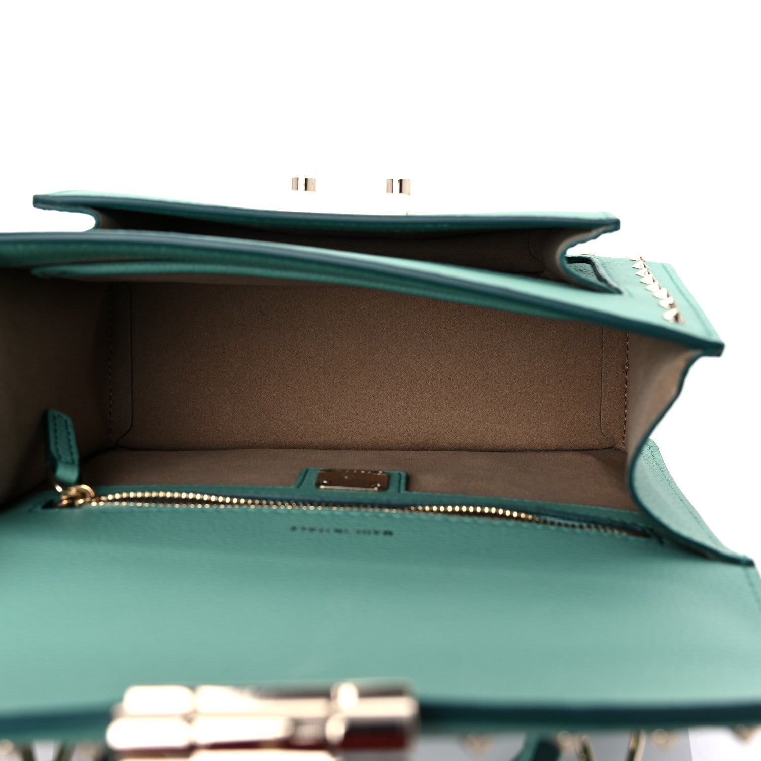 MCM Grained Calfskin Small Studded Patricia Satchel Mint 5 of 9