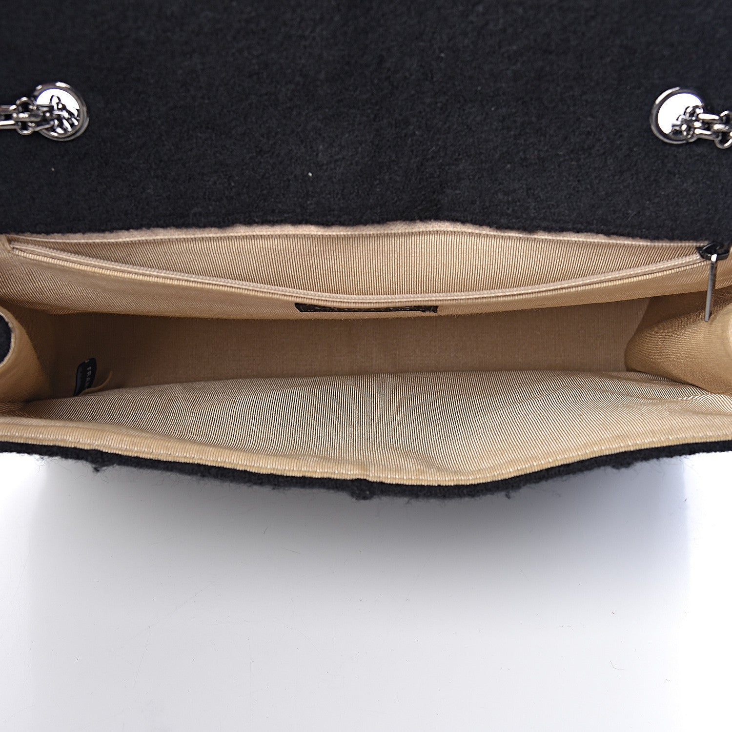 Chanel Wool Patchwork Mademoiselle Jumbo Flap Black 5 of 11