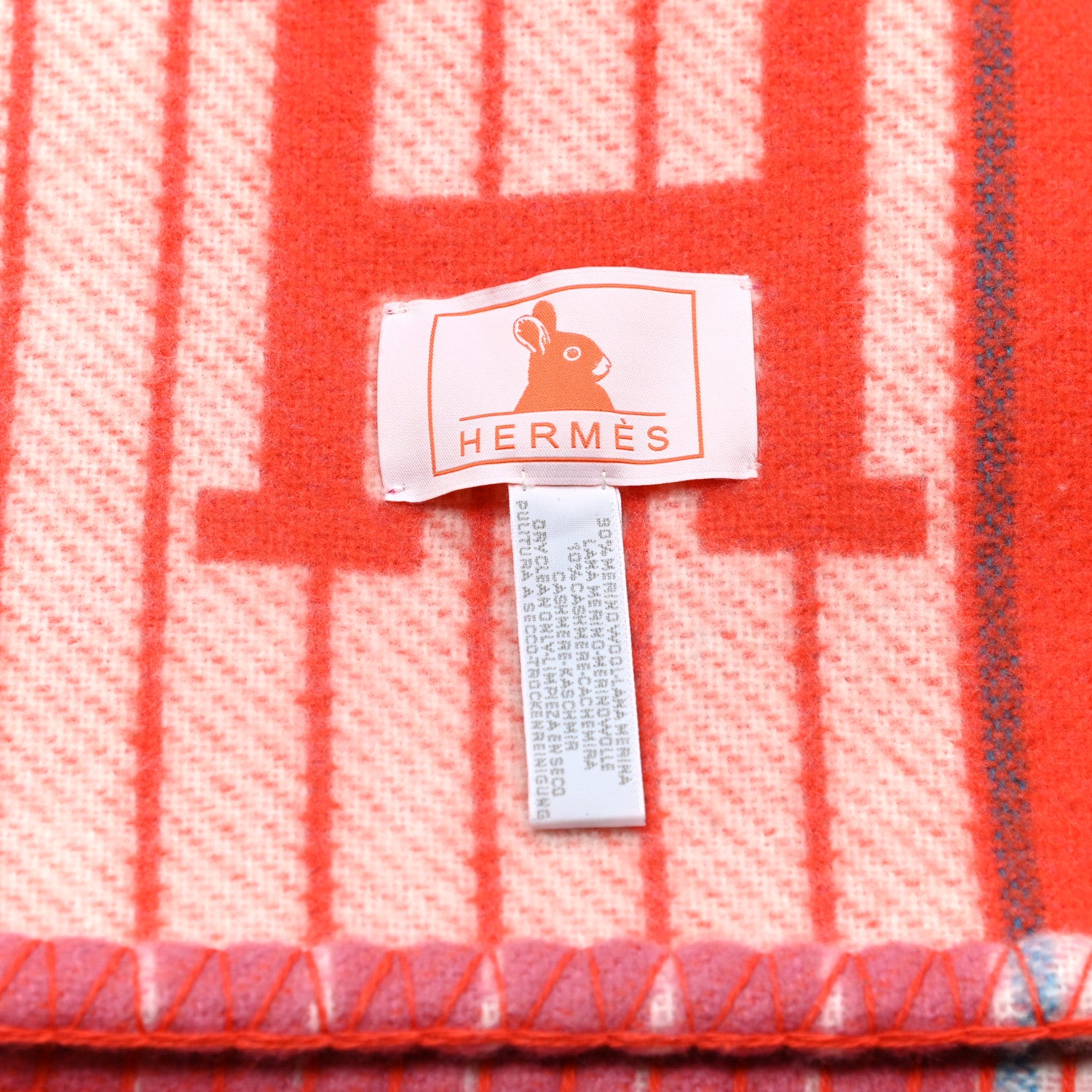 Hermes Wool Cashmere Avalon Passe-Passe Blanket Figue 3 of 4