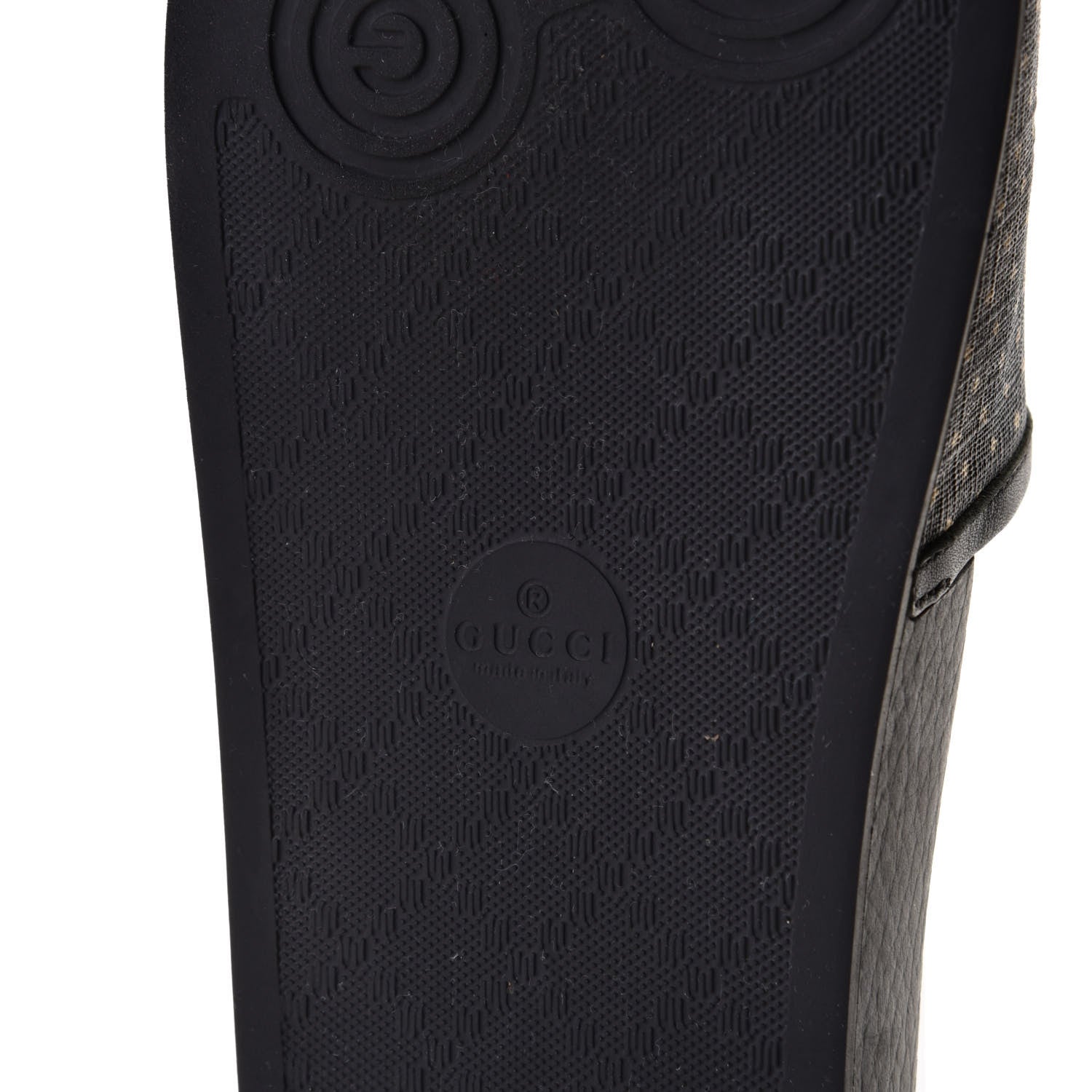 Gucci X SEGA Supreme Canvas GUCCY Stars Womens Slide Sandals 38 Black Gold 7 of 7