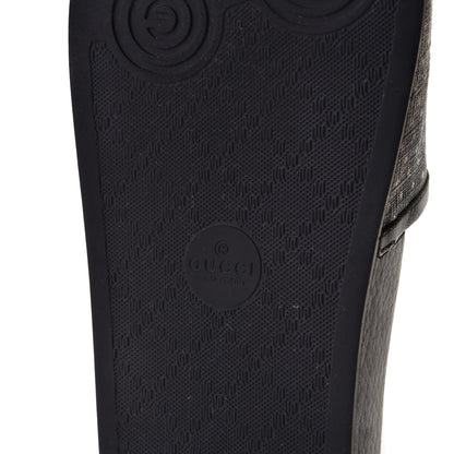 Gucci X SEGA Supreme Canvas GUCCY Stars Womens Slide Sandals 38 Black Gold 7 of 7
