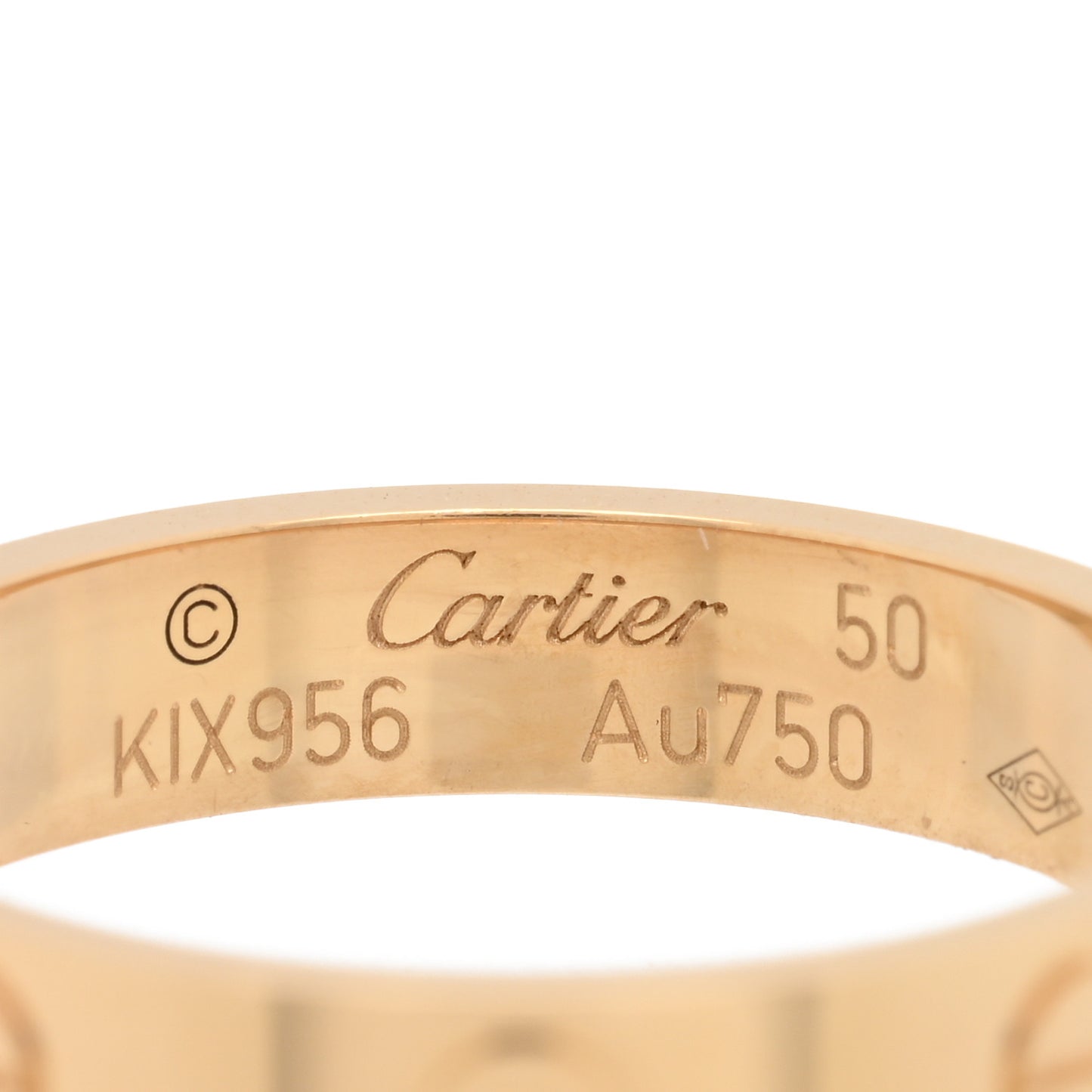 18K Yellow Gold 3.5mm LOVE Wedding Band Ring 50 5.25