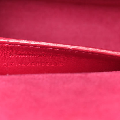 Saint Laurent Patent Grain De Poudre Classic Monogram Cassandre Clutch Fuchsia 7 of 11