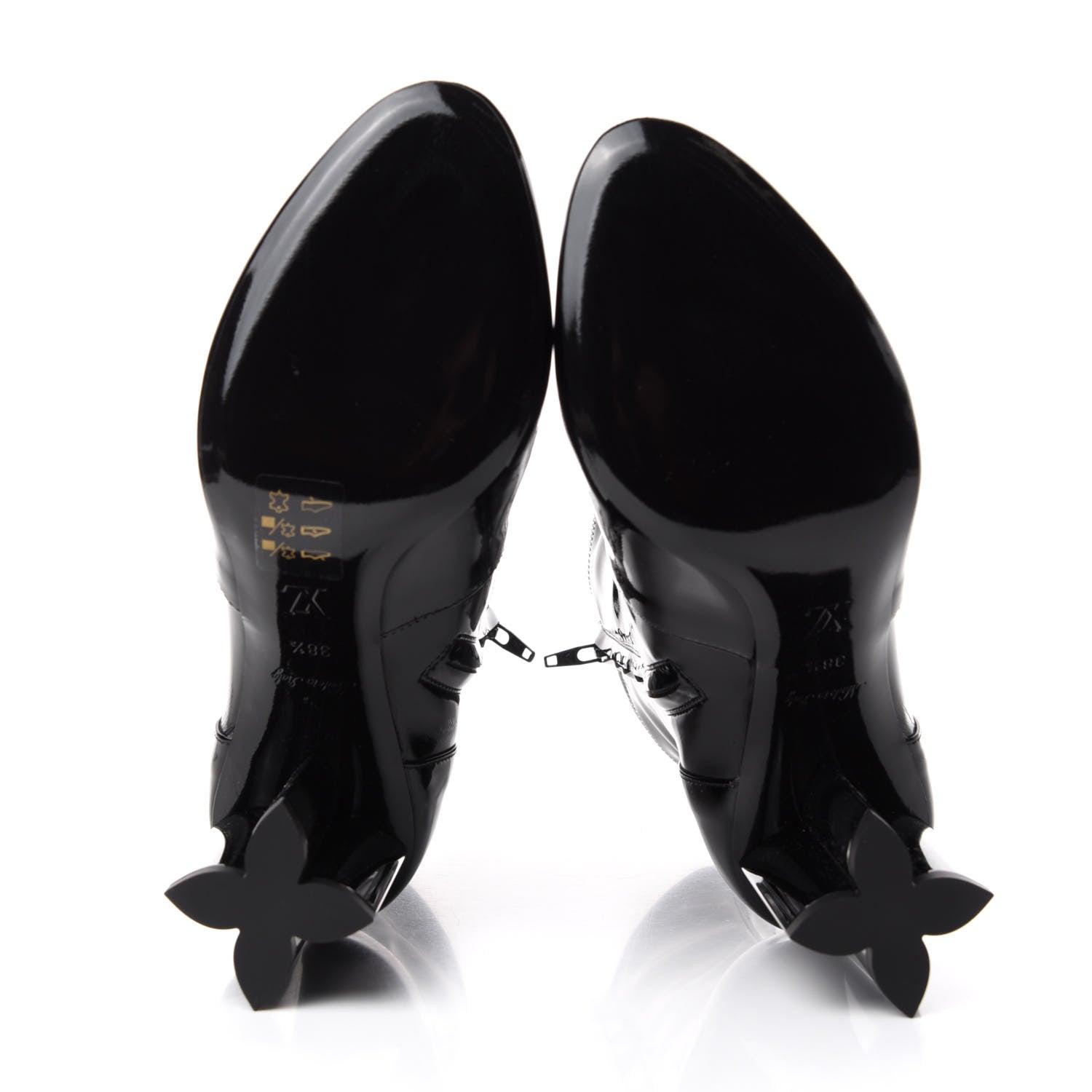 Louis Vuitton Patent Silhouette Ankle Boots 38.5 Black 6 of 10