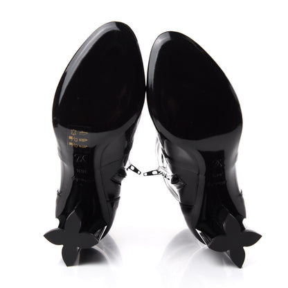 Louis Vuitton Patent Silhouette Ankle Boots 38.5 Black 6 of 10