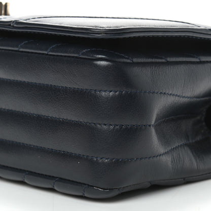Chanel Calfskin Chevron Quilted Mini Statement Flap Navy Blue 9 of 9