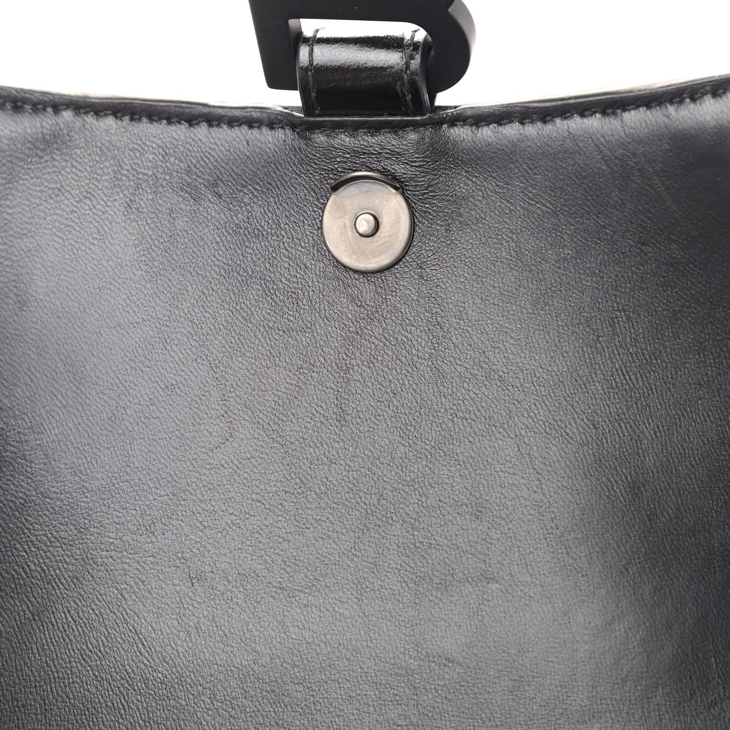 Balenciaga Shiny Calfskin Monochrome Crocodile Embossed Hourglass Top Handle Bag XS Black 7 of 7