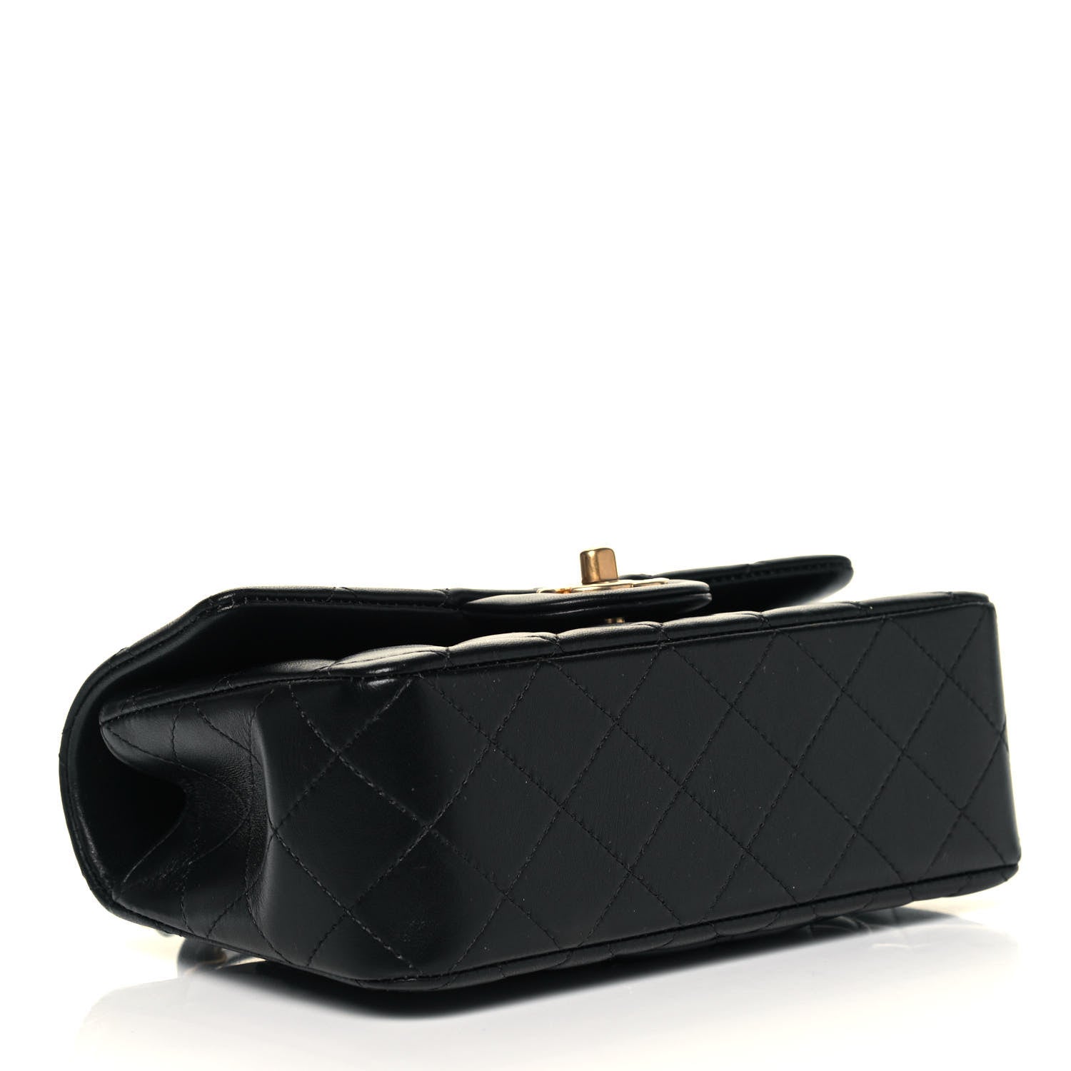 Chanel Lambskin Quilted Mini Top Handle Rectangular Flap Black 3 of 8