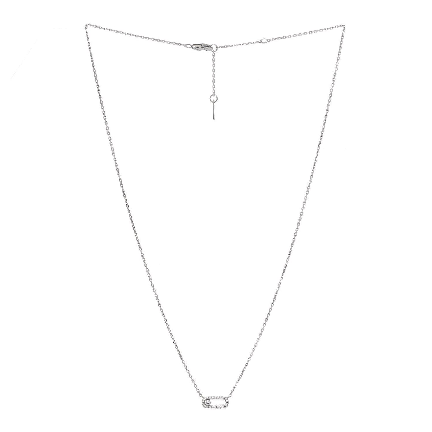 14K White Gold Diamond Move Uno Pave Necklace