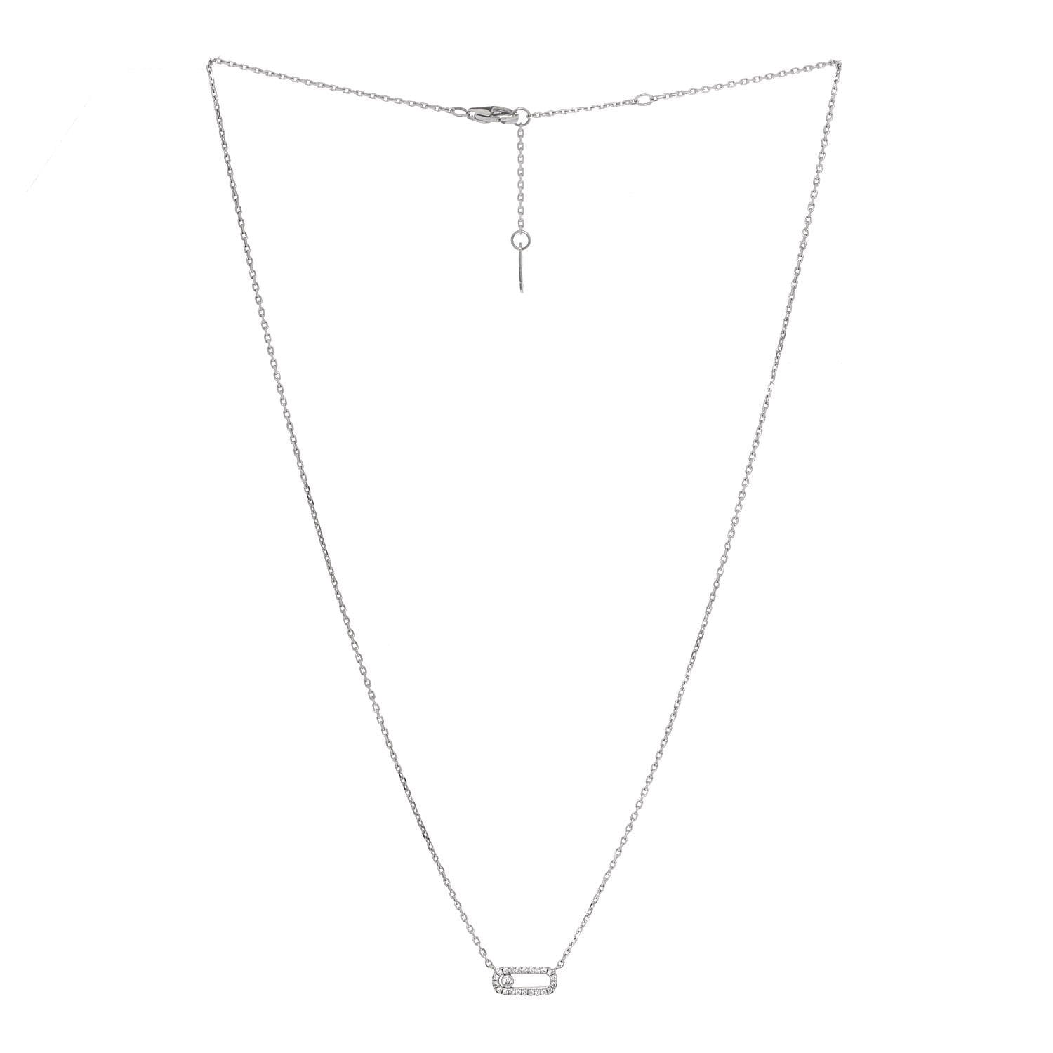 Messika 14K White Gold Diamond Move Uno Pave Necklace 3 of 8