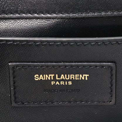 Saint Laurent Suede Small Classic Monogram Palm Tree Kate Satchel Black 5 of 8