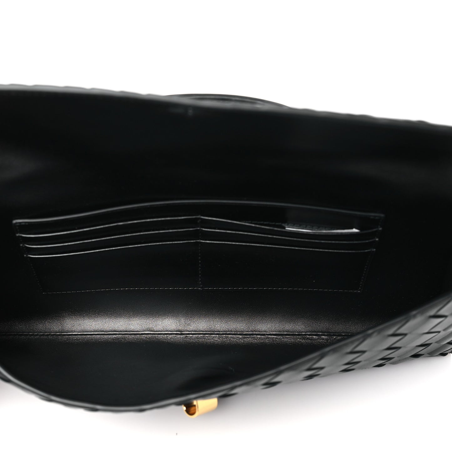 Nappa Intrecciato Long Andiamo Top Handle Clutch Black