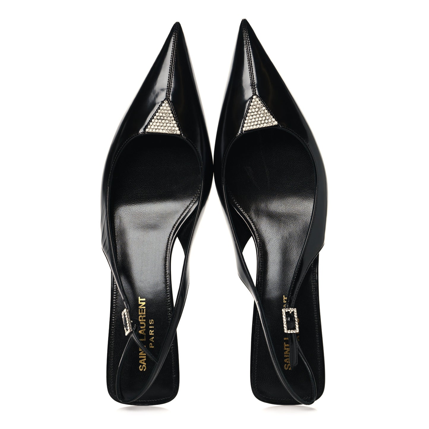 Patent Crystal Cherish Slingback Pumps 39.5 Black