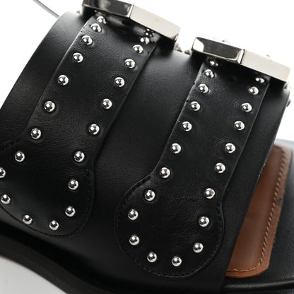 Givenchy Calfskin Studded Elegant Flat Sandals 38.5 Black 10 of 11