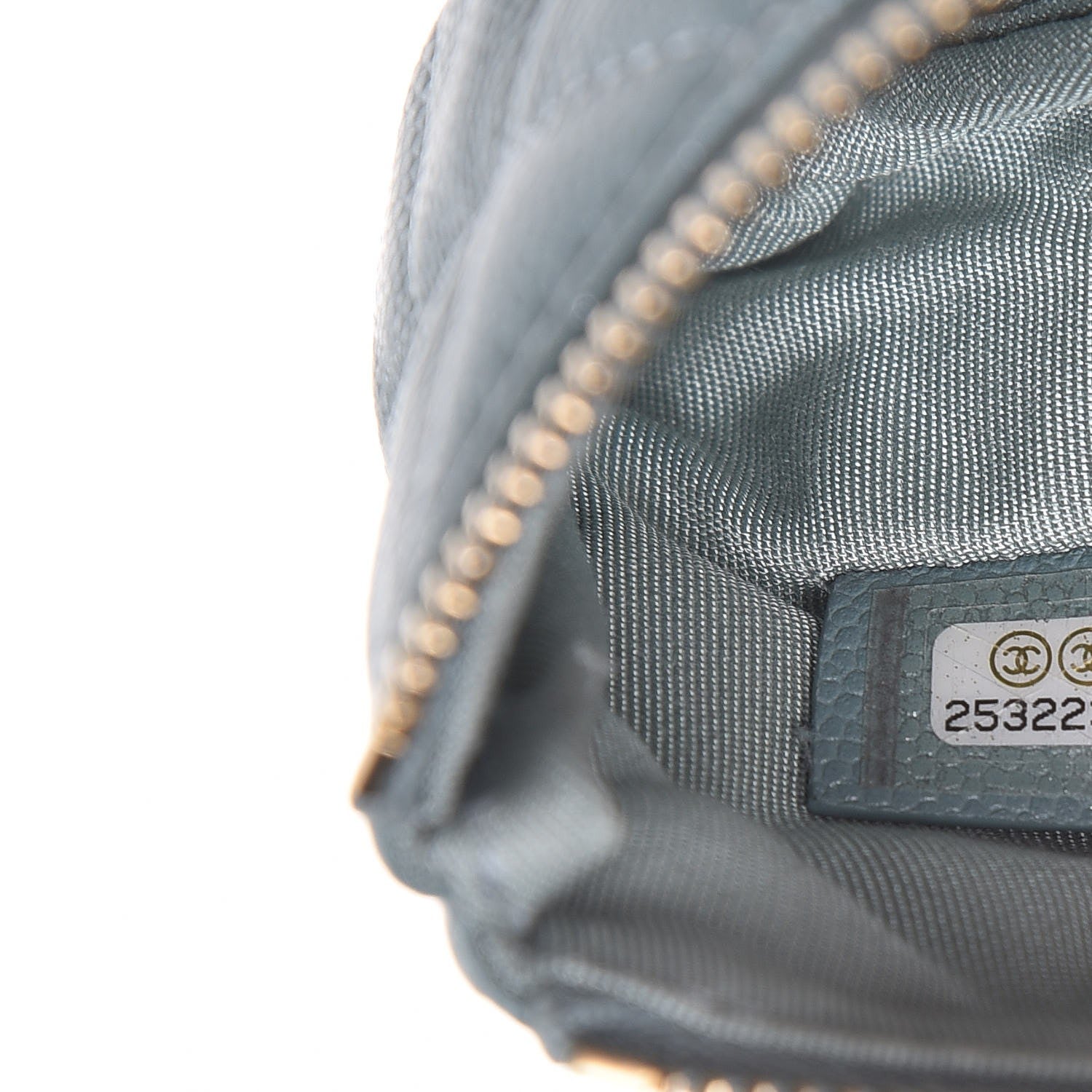 Chanel Iridescent Caviar Quilted Small Cosmetic Case Light Blue 7 of 8