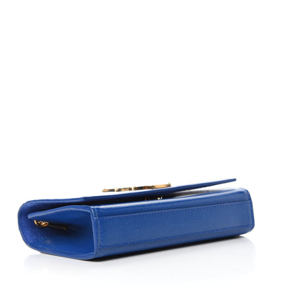 Saint Laurent Grain De Poudre Small Classic Monogram Kate Satchel Royal Blue 4 of 11