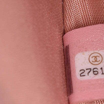 Chanel Iridescent Caviar Quilted Zipped Key Holder Case Rose Pink 7 of 14