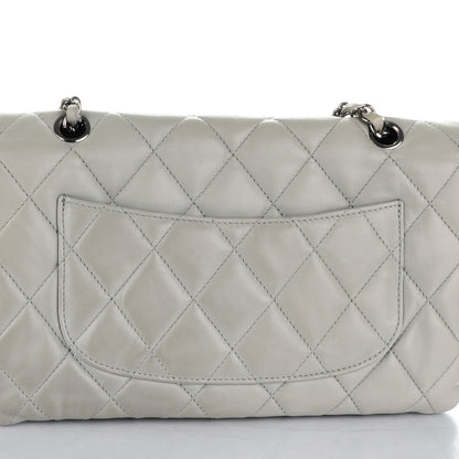 Chanel Lambskin Quilted Large 3 Flap Light Grey 11 of 12