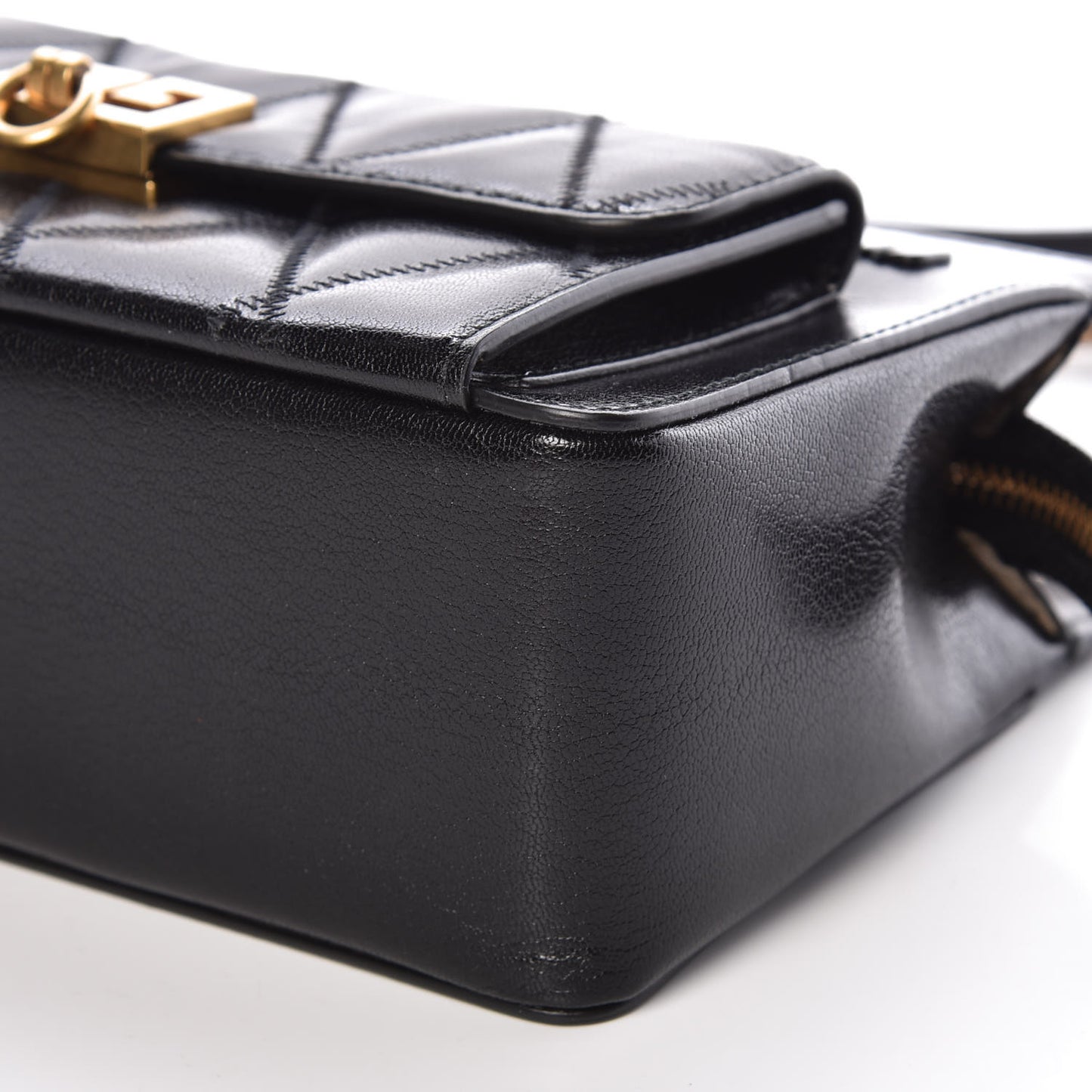 Goatskin Diamond Quilted Pocket Crossbody Black