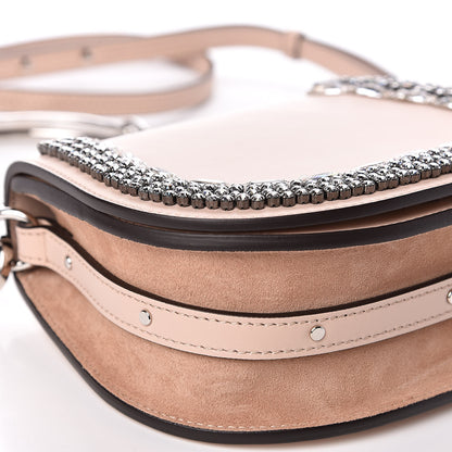 Chloe Calfskin Crystal Embellished Small Nile Bracelet Bag Cement Pink 8 of 10