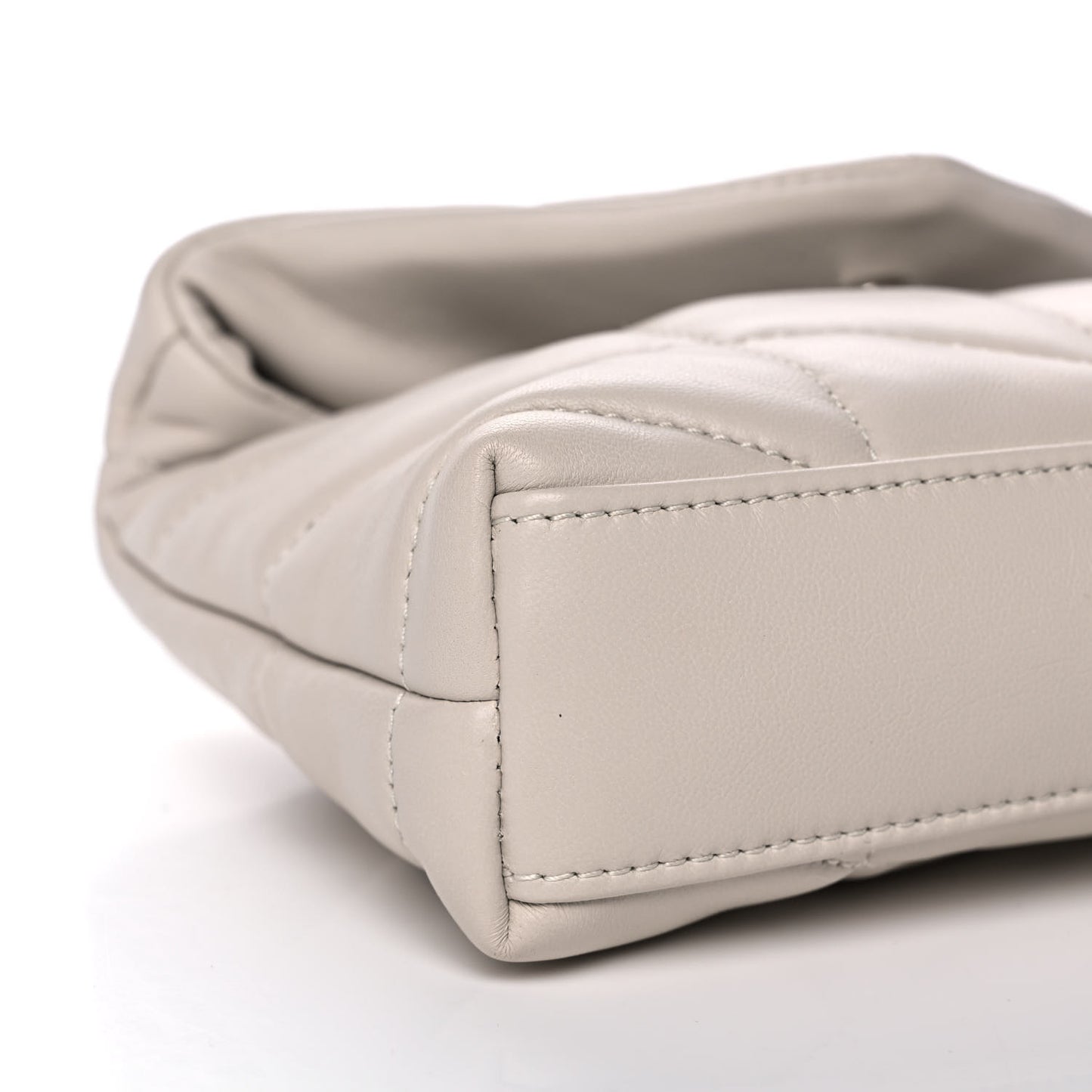 Lambskin Monogram Loulou Puffer Pouch Clutch Crema Soft