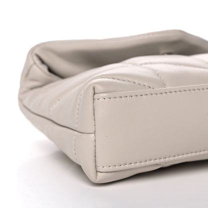 Saint Laurent Lambskin Monogram Loulou Puffer Pouch Clutch Crema Soft 8 of 10