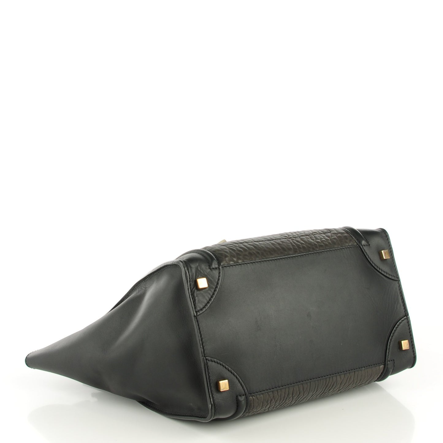 Smooth Calfskin Shrunken Lambskin Mini Tri-Color Luggage Black