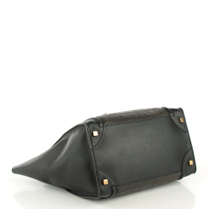 Celine Smooth Calfskin Shrunken Lambskin Mini Tri-Color Luggage Black 4 of 8
