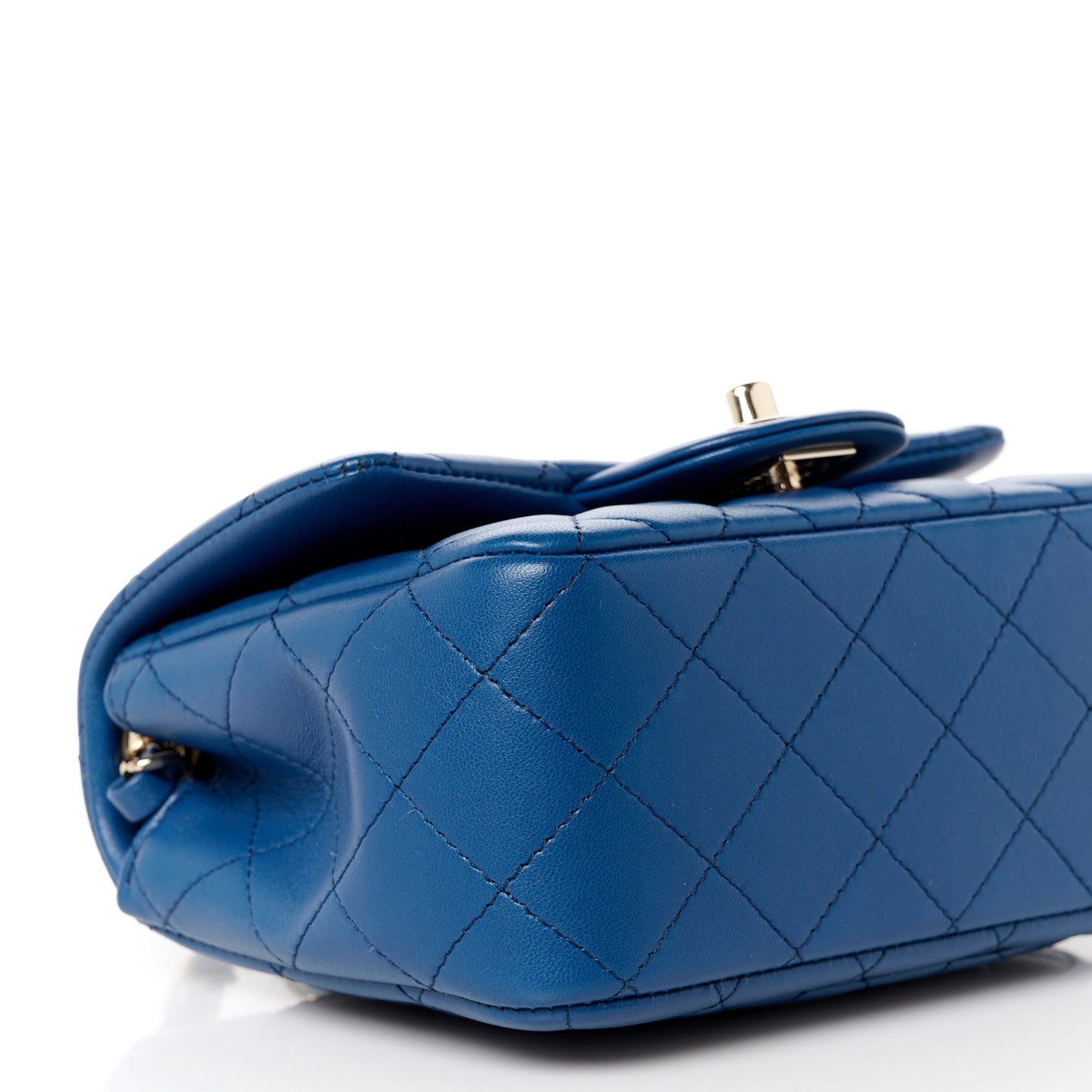 Lambskin Quilted Mini Square Flap Blue