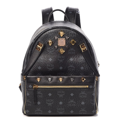 MCM Visetos Studded Small Dual Stark Backpack Black 1 of 10