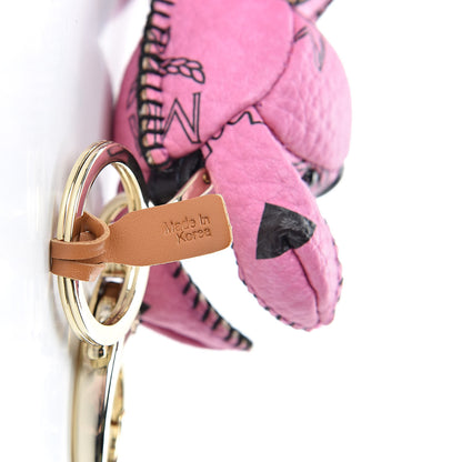 MCM Visetos Zoo Rabbit Key Ring Bag Charm Pink 4 of 4