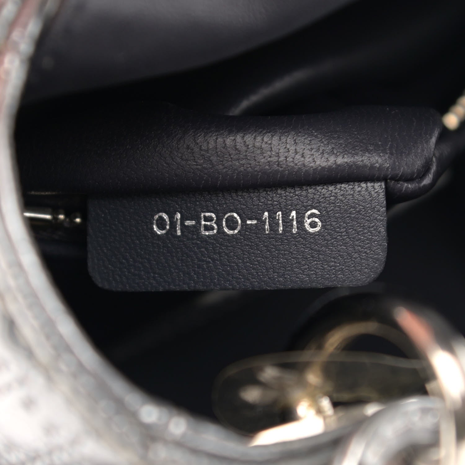 Christian Dior Metallic Patent Micro-Cannage Mini Lady Dior Silver 7 of 12