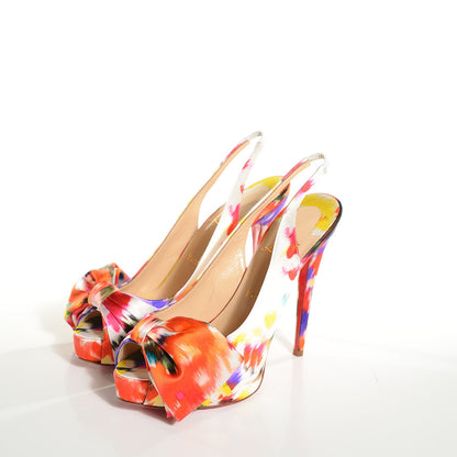 Christian Louboutin Satin Bouquet Vendome Sling 120 Pumps 39.5 Multicolor 3 of 7