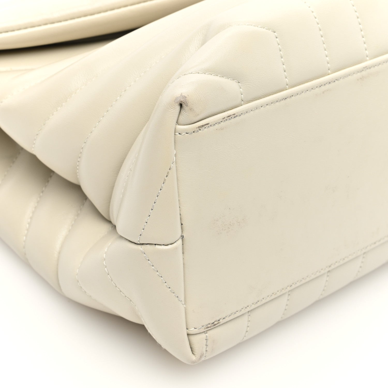 Saint Laurent Calfskin Y Quilted Monogram Medium Loulou Chain Satchel Crema Soft 9 of 10