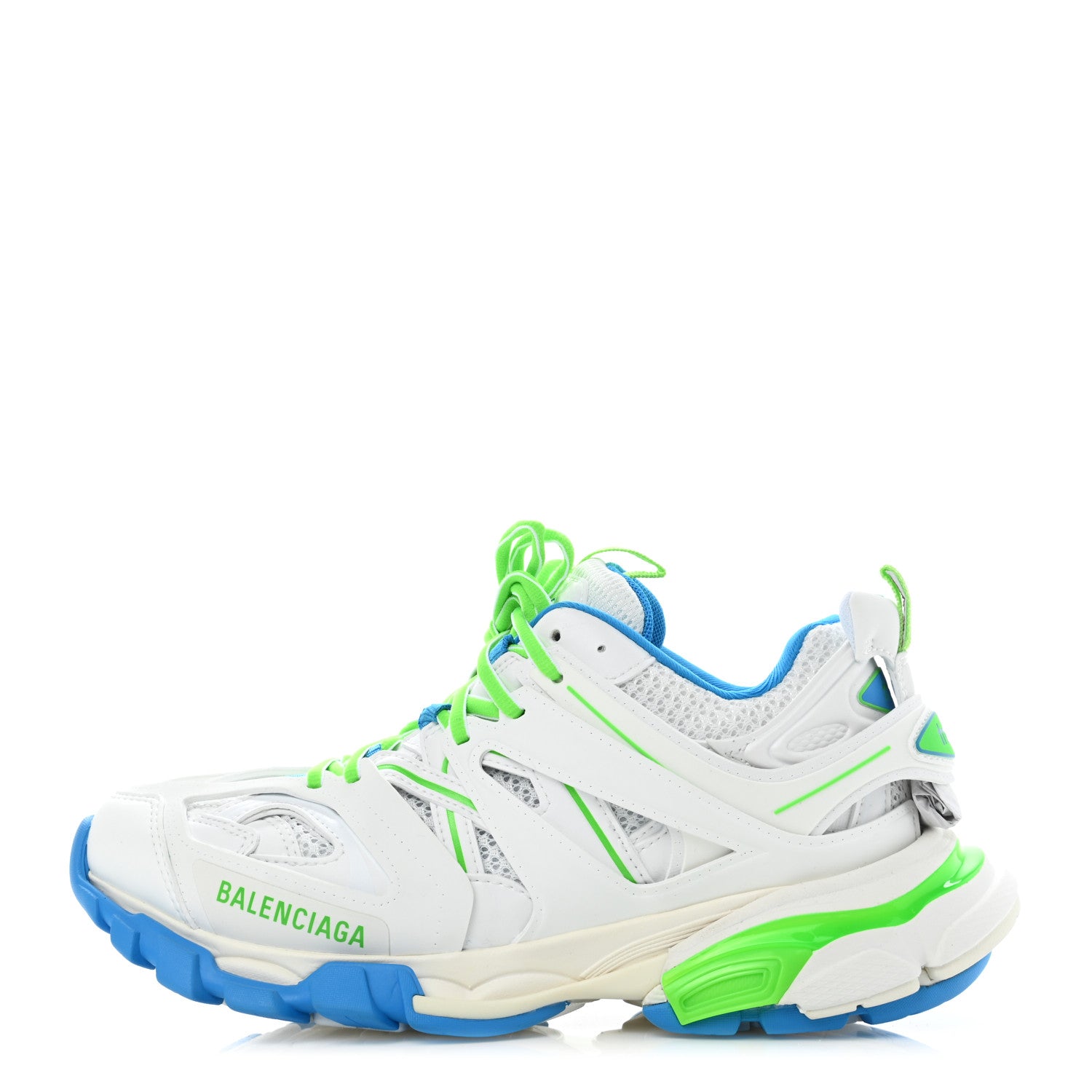 Balenciaga Mesh Nylon Mens Track Sneakers 39 White Green Blue 1 of 9