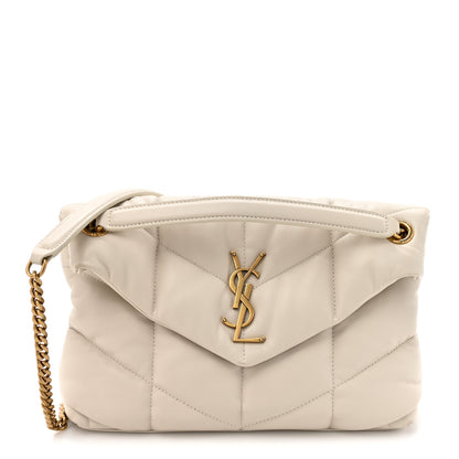 Saint Laurent Lambskin Quilted Small Loulou Puffer Monogram Chain Satchel Crema Soft 1 of 13