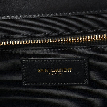 Saint Laurent Smooth Calfskin Matelasse Large Monogram Satchel Black 7 of 10