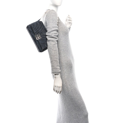 Givenchy Distressed Denim Quilted Small 4G Shoulder Bag Black 2 of 9