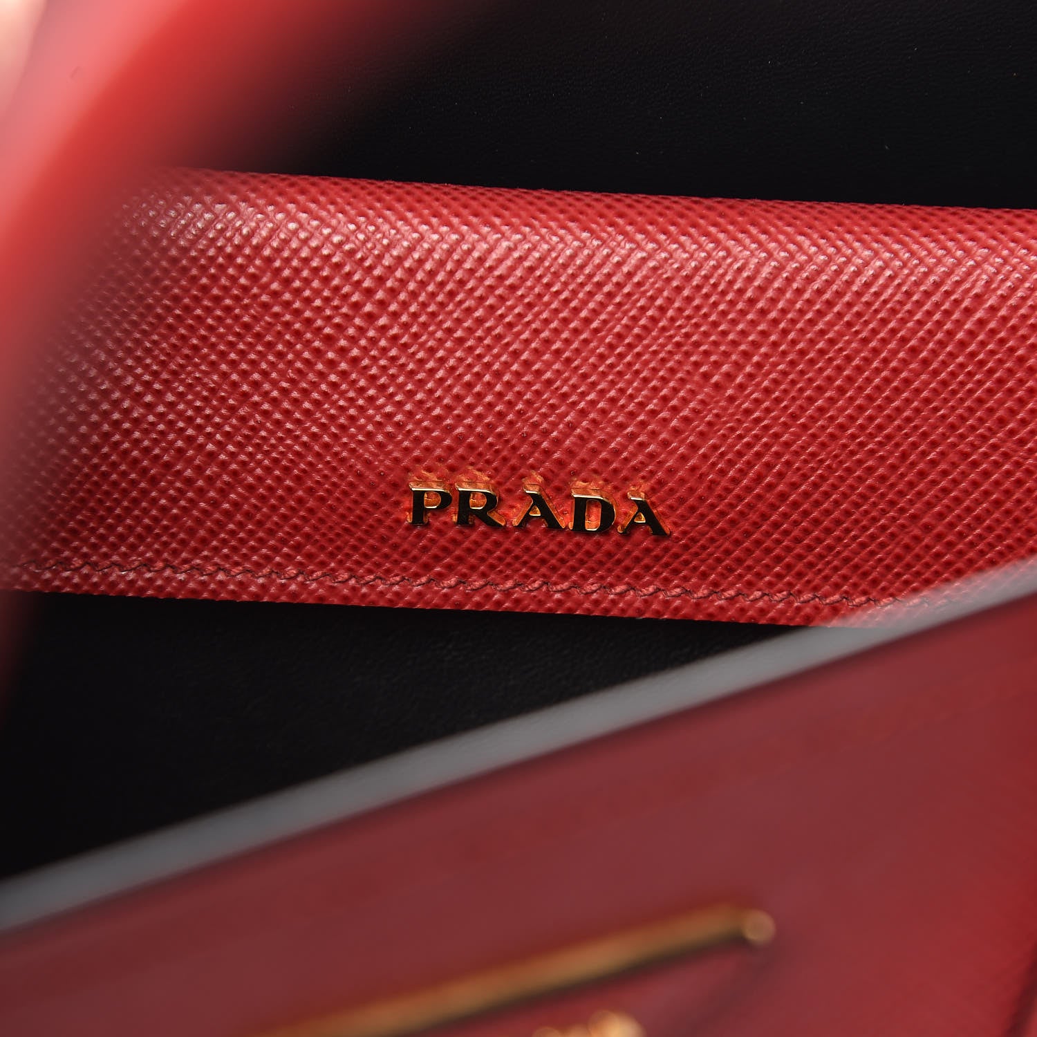 Prada Saffiano Cuir Large Double Bag Fuoco Black 7 of 14