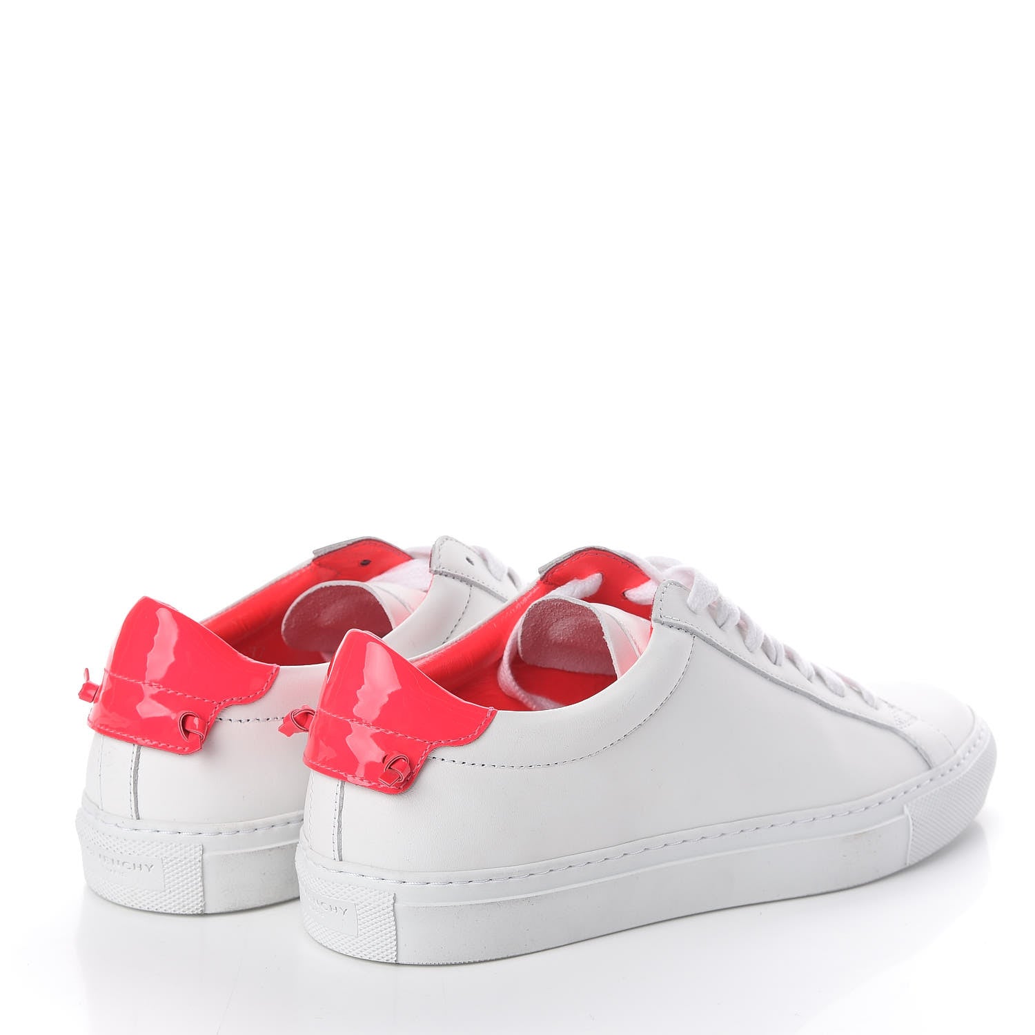 Givenchy Calfskin Patent Womens Urban Street Sneakers 37 White Neon Pink 4 of 7