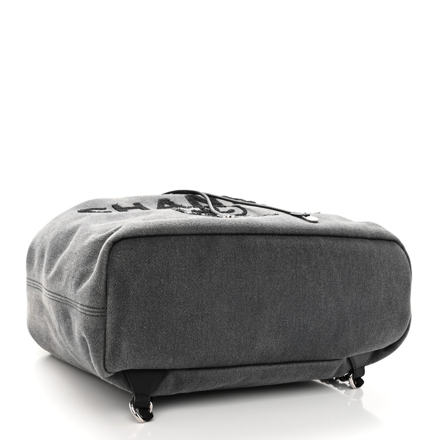 Canvas Sequin Large Deauville Backpack Charcoal