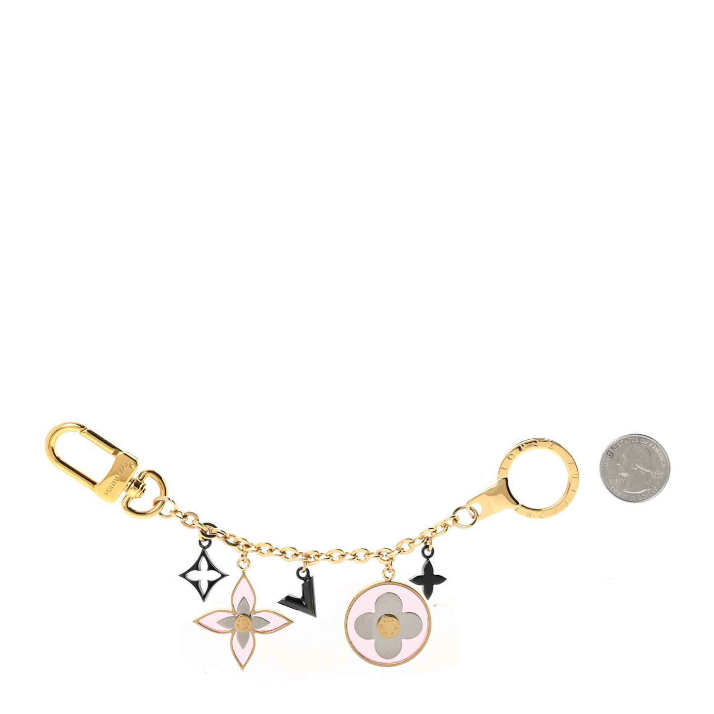 Blooming Flowers Bag Charm Chain Pink
